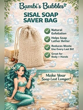 Natural Colored Sisal Soap Saver 1 - 4x6 Soap Bag